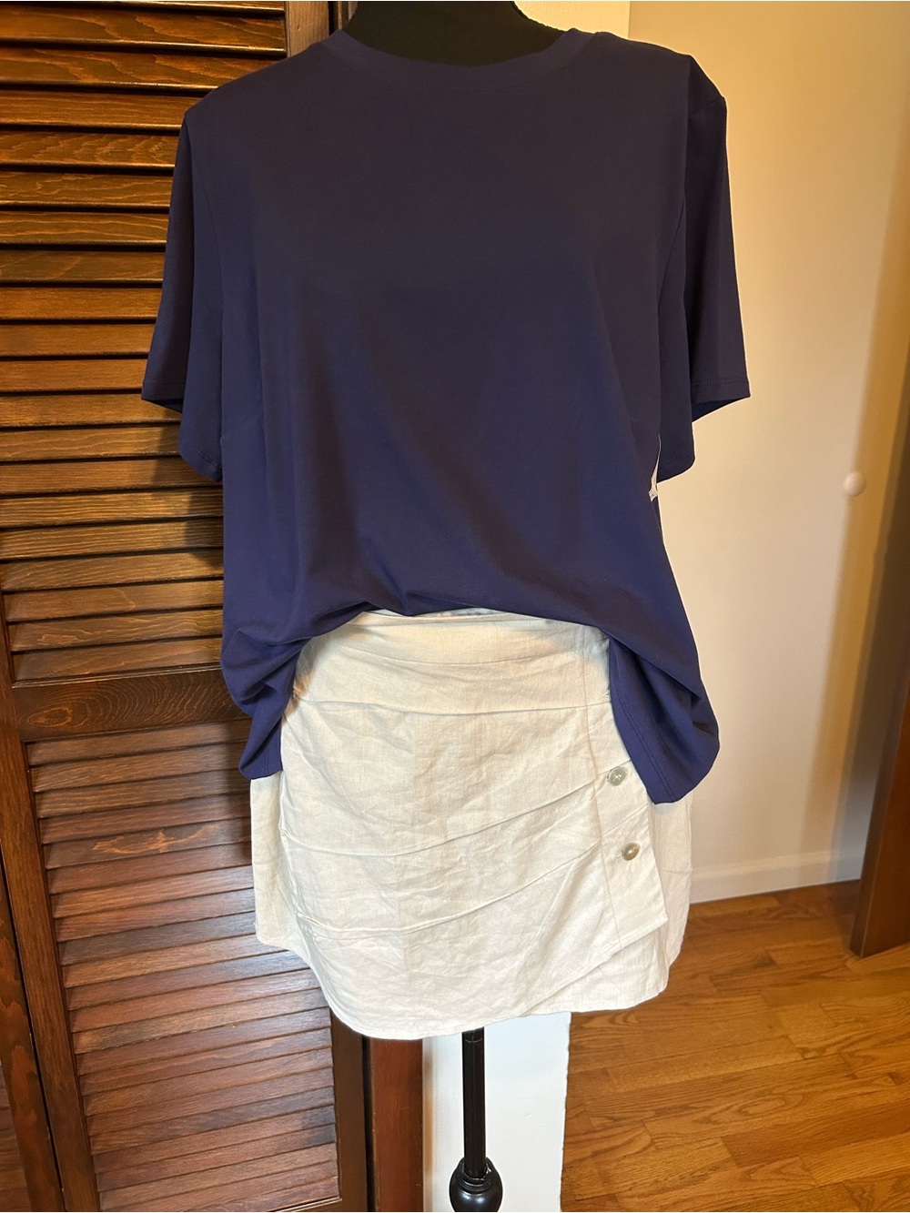 Women's Short Sleeve T-Shirt - A New Day Navy Color